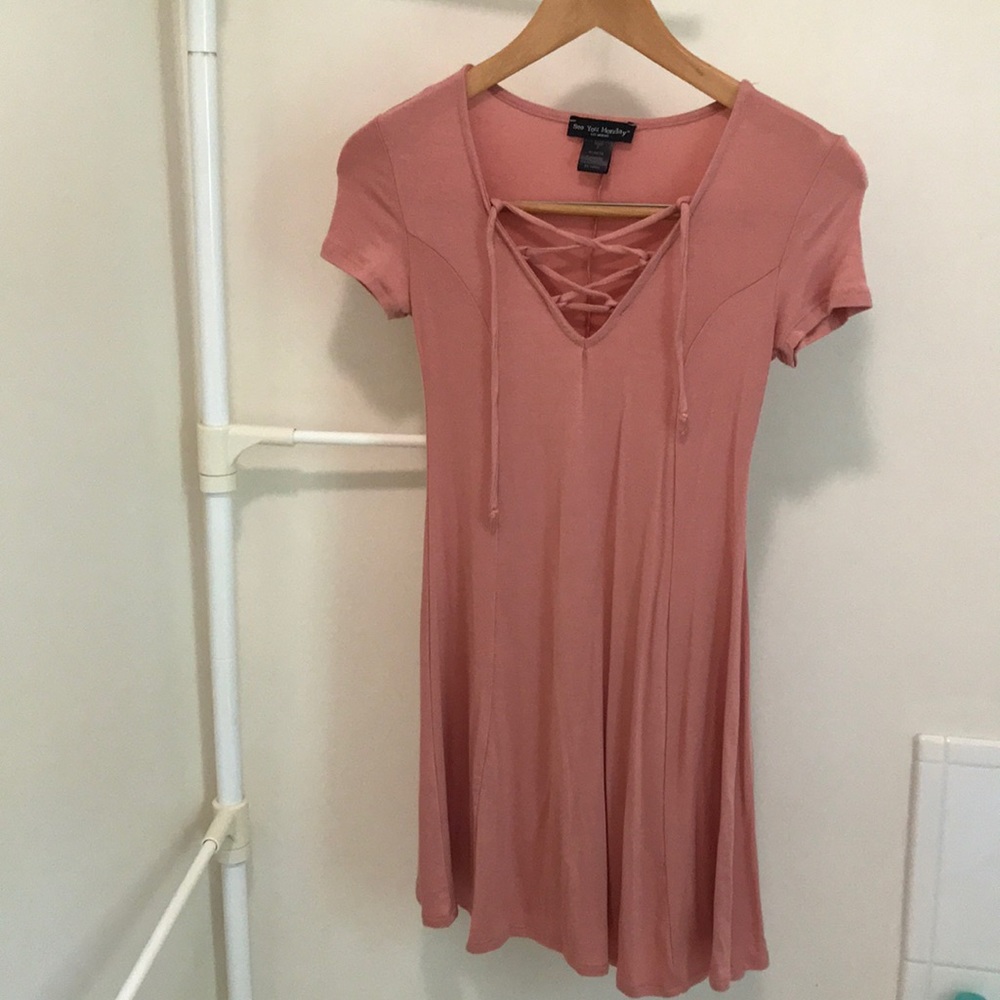 Blush pink mini dress